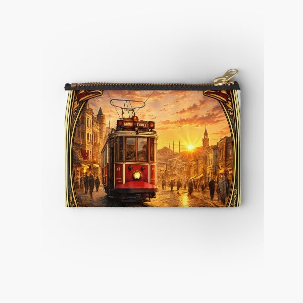 Item preview, Istanbul Historic Tram Vintage Travel Badge | Retro Turkey Souvenir Sticker designed and sold by DreamPaw Studio.