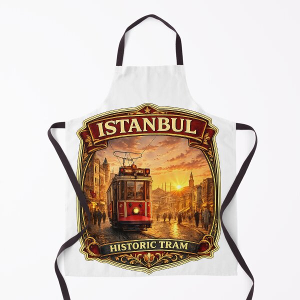 Item preview, Istanbul Historic Tram Vintage Travel Badge | Retro Turkey Souvenir Sticker designed and sold by DreamPaw Studio.