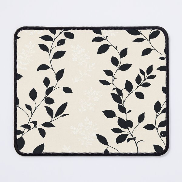 Item preview, Black Vine Botanical Pattern - Cream Minimal Floral designed and sold by Unhinged .Ink.