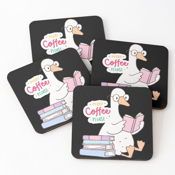 Item preview, More Coffee Please Reading Goose Book Lover Coffee Reader Sticker designed and sold by Tiatooty.
