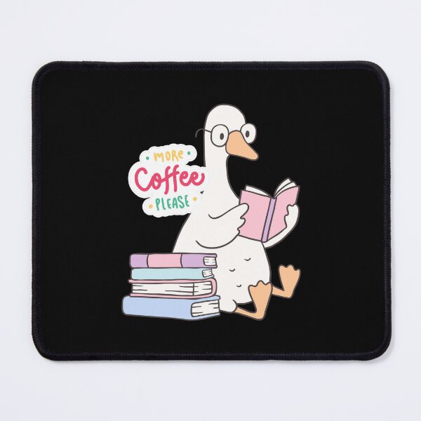 Item preview, More Coffee Please Reading Goose Book Lover Coffee Reader Sticker designed and sold by Tiatooty.