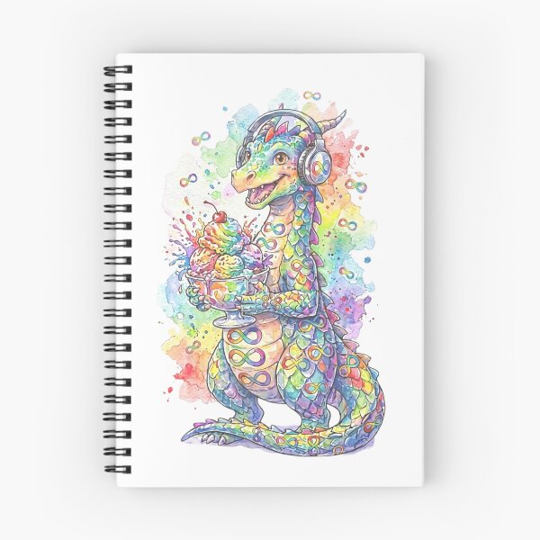 Item preview, Autistic Dinosaur with headphone eating ice cream! designed and sold by TB-73.