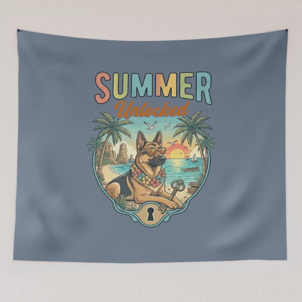 Item preview, Summer Unlocked: Tropical German Shepherd. designed and sold by Endless7Art.