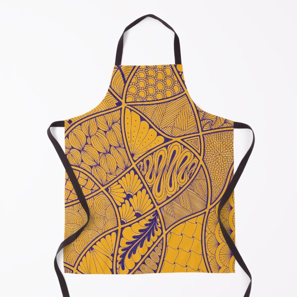 Item preview, Organic Zentangle Color Pop Mustard and Purple Intricate Pen and Ink Abstract Artwork designed and sold by Mimsartprojects.