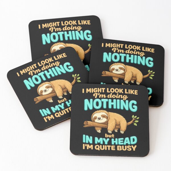 Item preview, Funny Sloth Overthinking Quote | Busy Mind Humor designed and sold by Shape Snip Studio.