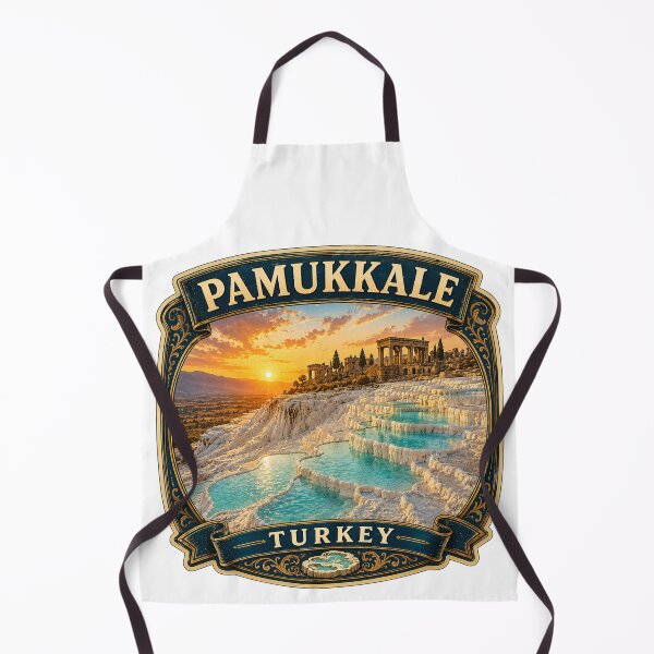 Item preview, Pamukkale Travertines Vintage Travel Badge | Turkey UNESCO Souvenir Sticker designed and sold by DreamPaw Studio.