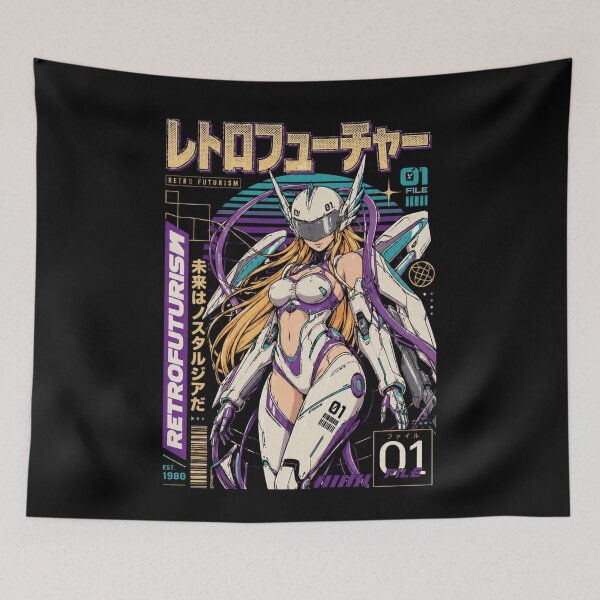 Item preview, Retro Futurism Mecha Girl – Anime Cybernetic Warrior Design designed and sold by PunkVerseStudio.