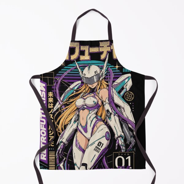 Item preview, Retro Futurism Mecha Girl – Anime Cybernetic Warrior Design designed and sold by PunkVerseStudio.