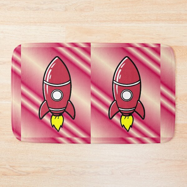 Item preview, Retro Red Kawaii Cartoon Space Rocket Vintage Minimal designed and sold by AstronautMerch.
