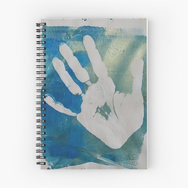 Item preview, Blue Green Handprint acrylic painting  designed and sold by Emily Macafore.