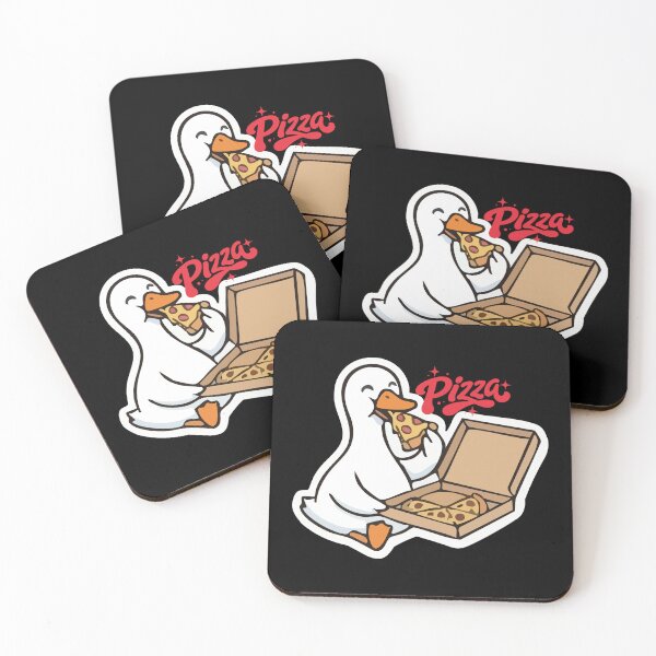 Item preview, Pizza Goose Funny Goose Eating Pizza Cute Food Lover Sticker designed and sold by Tiatooty.