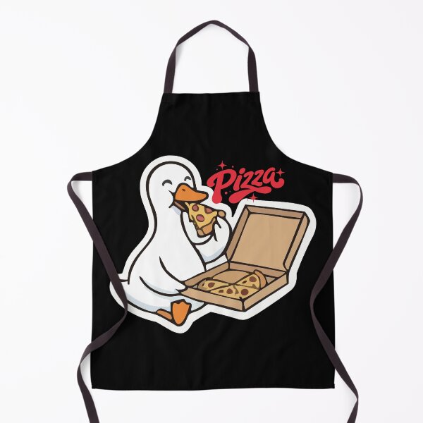 Item preview, Pizza Goose Funny Goose Eating Pizza Cute Food Lover Sticker designed and sold by Tiatooty.