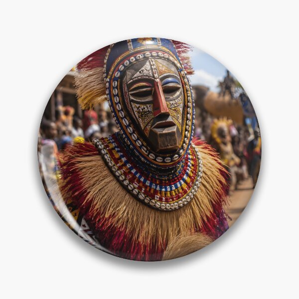 Item preview, Traditional African Masquerade Festival Portrait designed and sold by SavannaCanvas.