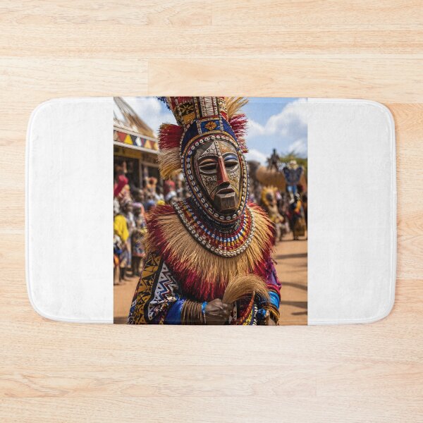 Item preview, Traditional African Masquerade Festival Portrait designed and sold by SavannaCanvas.