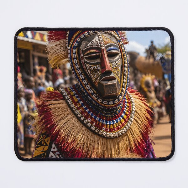 Item preview, Traditional African Masquerade Festival Portrait designed and sold by SavannaCanvas.