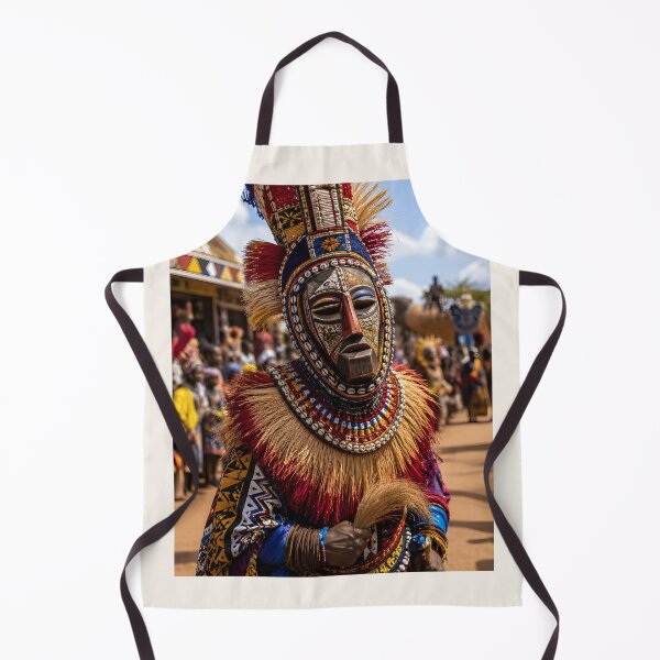 Item preview, Traditional African Masquerade Festival Portrait designed and sold by SavannaCanvas.
