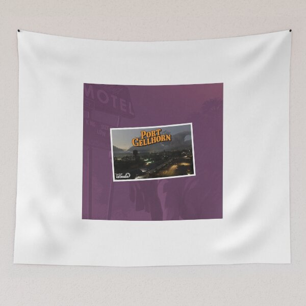 Item preview, Port Gellhorn Nighttime Coastal Urban Aesthetic Art designed and sold by 1001T-Shirt.