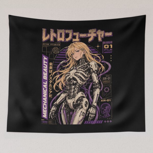 Item preview, Mechanical Beauty Android – Retro Futurism Cyborg Girl Design designed and sold by PunkVerseStudio.