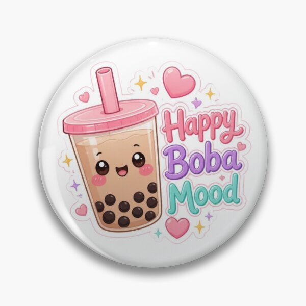 Item preview,  Happy Boba Mood – Cute Kawaii Bubble Tea Sticker designed and sold by Stylestickers55.