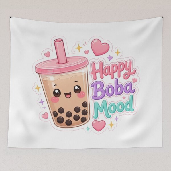 Item preview,  Happy Boba Mood – Cute Kawaii Bubble Tea Sticker designed and sold by Stylestickers55.