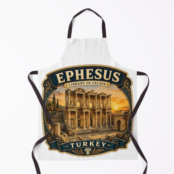 Item preview, Ephesus Library of Celsus Vintage Travel Badge | Turkey Ancient Ruins Sticker designed and sold by DreamPaw Studio.