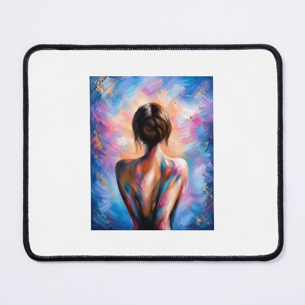 Item preview, Colorful Soul | Abstract Feminine Silhouette in Blue & Gold designed and sold by ABelgianChocolatierPaints.