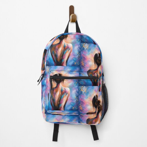 Item preview, Colorful Soul | Abstract Feminine Silhouette in Blue & Gold designed and sold by ABelgianChocolatierPaints.