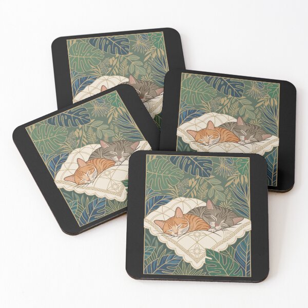 Item preview, Botanical Cat in Bed Art designed and sold by PrintivoraHub.