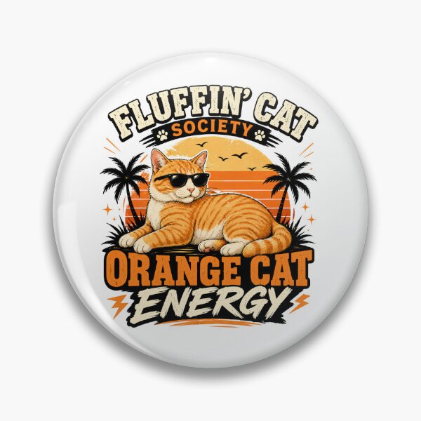 Item preview, Fluffin’ Cat Society – Orange Cat Energy Funny Ginger Cat Lover Vintage Retro Design designed and sold by Backyard Patrol Cat.