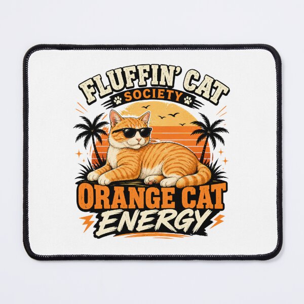 Item preview, Fluffin’ Cat Society – Orange Cat Energy Funny Ginger Cat Lover Vintage Retro Design designed and sold by Backyard Patrol Cat.