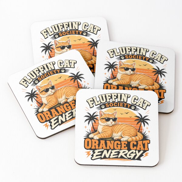 Item preview, Fluffin’ Cat Society – Orange Cat Energy Funny Ginger Cat Lover Vintage Retro Design designed and sold by Backyard Patrol Cat.