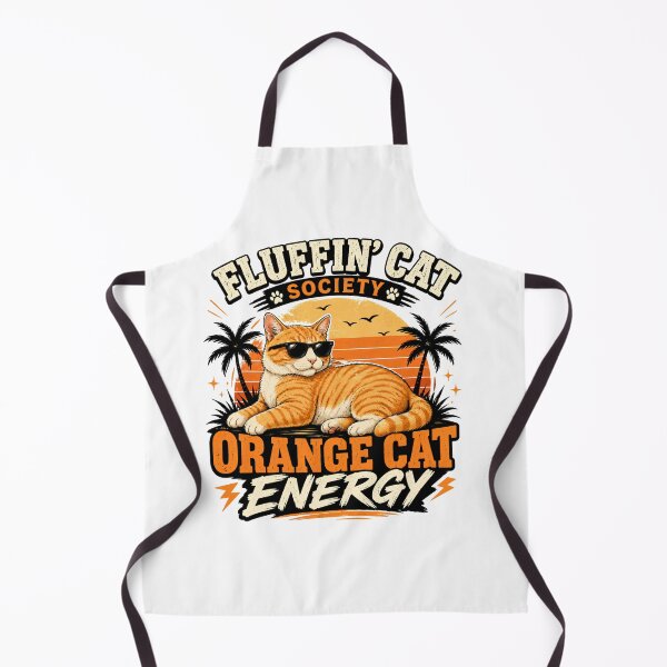 Item preview, Fluffin’ Cat Society – Orange Cat Energy Funny Ginger Cat Lover Vintage Retro Design designed and sold by Backyard Patrol Cat.
