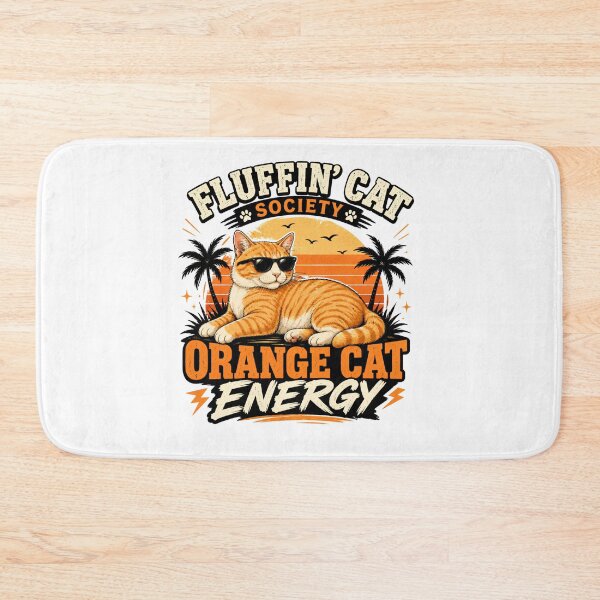 Item preview, Fluffin’ Cat Society – Orange Cat Energy Funny Ginger Cat Lover Vintage Retro Design designed and sold by Backyard Patrol Cat.