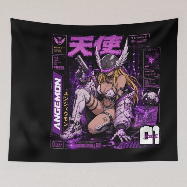 Item preview, Cyber Angel 2099 – Neon Cyberpunk Anime Girl Design designed and sold by PunkVerseStudio.