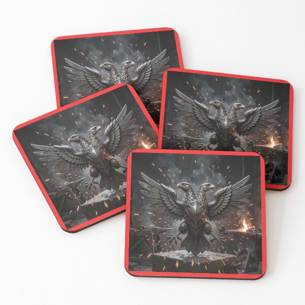 Item preview, Forged Iron Double-Headed Eagle Ancient Symbol Canvas Print designed and sold by TaBogroupsRed.