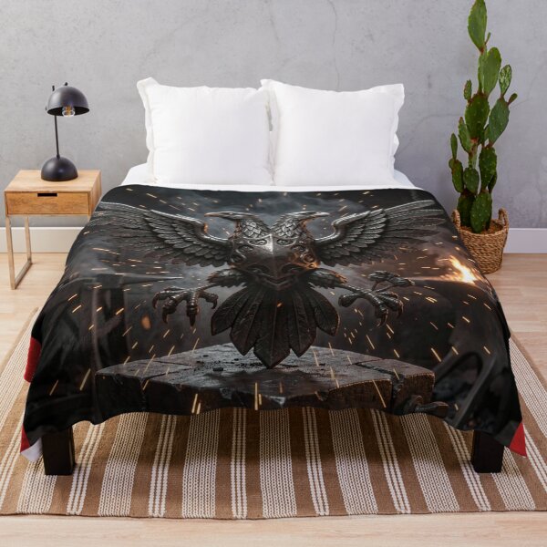 Item preview, Forged Iron Double-Headed Eagle Ancient Symbol Canvas Print designed and sold by TaBogroupsRed.