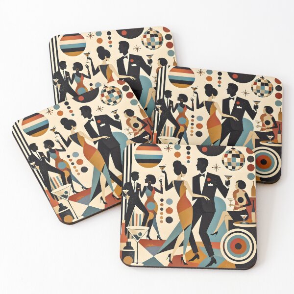 Item preview, Mid Century Modern Abstract Martini Party designed and sold by Lee Hiller Designs.