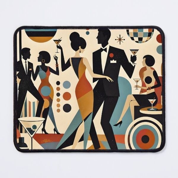 Item preview, Mid Century Modern Abstract Martini Party designed and sold by Lee Hiller Designs.