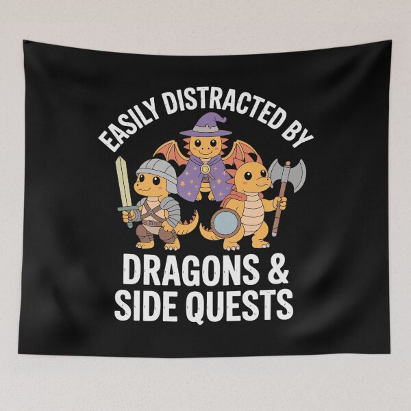 Item preview, Easily Distracted By Dragons and Side Quests designed and sold by Lichtisign.