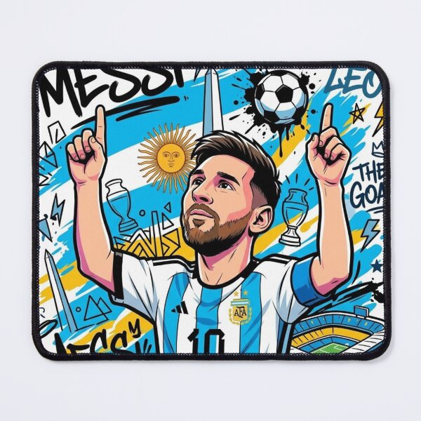 Item preview, The Soccer Goat Line Art Number 10 Football Champion Blue and White Legend Graphic The Golden Sun Champion designed and sold by Marketflowcreation.