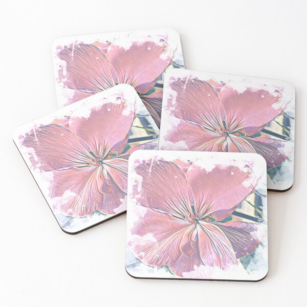 Item preview, Vintage Pastel Pink Geranium Flower Watercolor Art designed and sold by BalkanBloom.