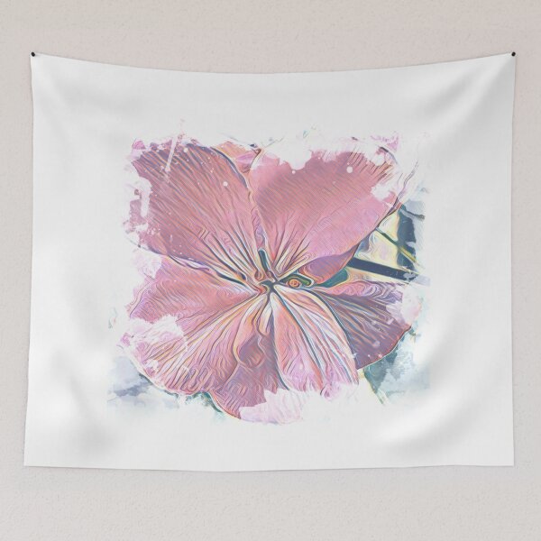 Item preview, Vintage Pastel Pink Geranium Flower Watercolor Art designed and sold by BalkanBloom.