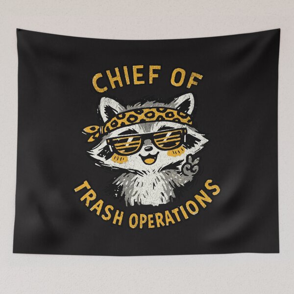 Item preview, Chief of Trash Operations Raccoon Mascot designed and sold by AwesomeBeyondLimits.