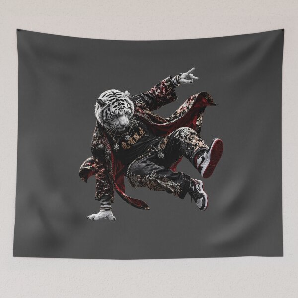 Item preview, Tiger Street King | Urban White Tiger Hip Hop Art designed and sold by ManJiangHong.