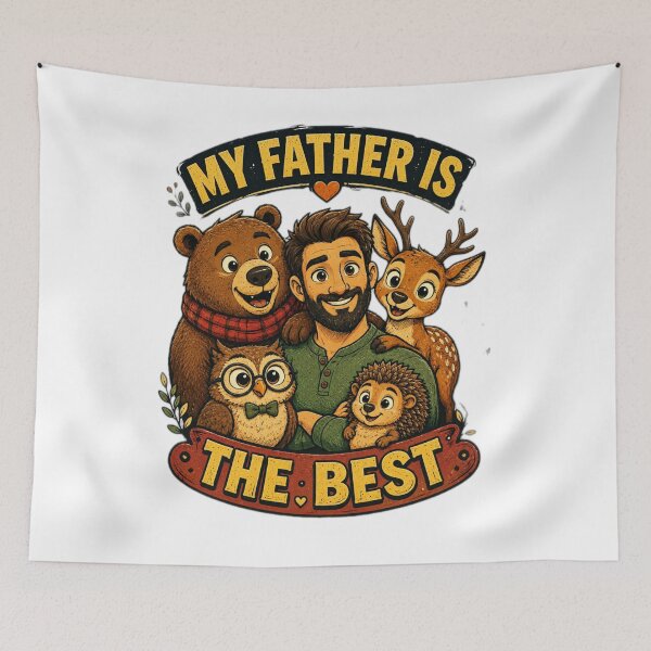 Item preview, My Father Is The Best | Cute Woodland Family Father's Day Design designed and sold by AdrianRusetelu.