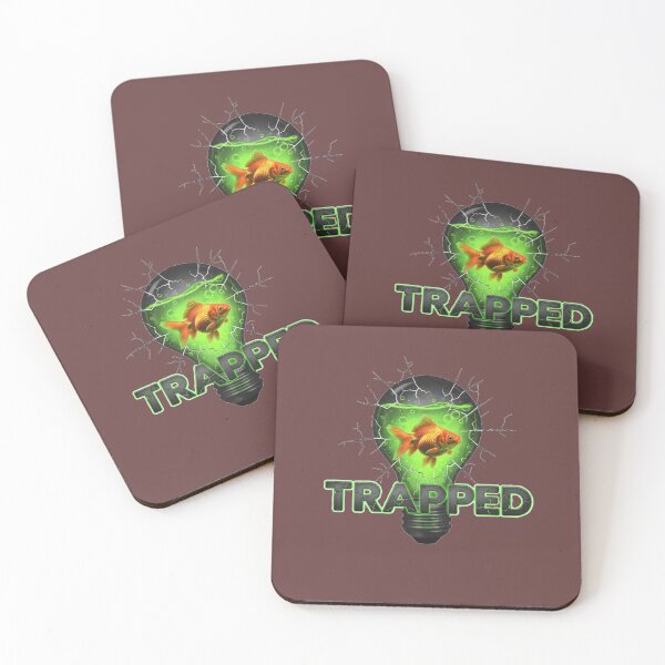 Item preview, Trapped Goldfish in Lightbulb Neon Green Horror Art designed and sold by puzzell.