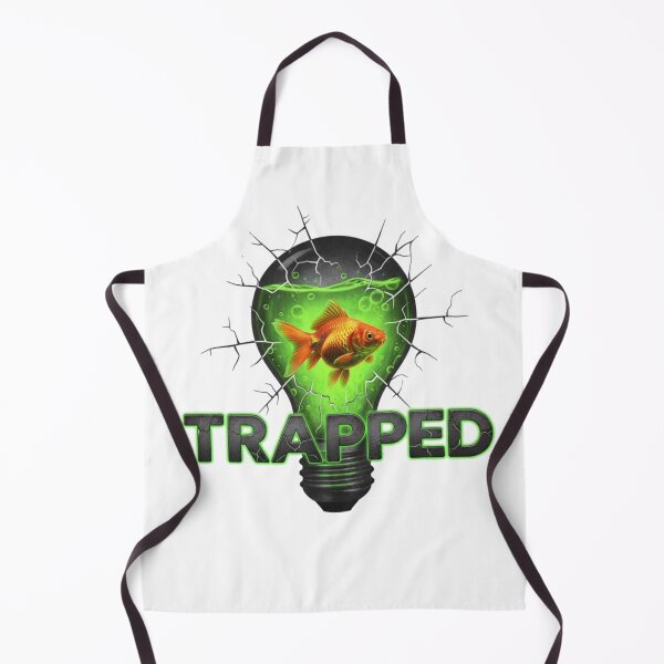 Item preview, Trapped Goldfish in Lightbulb Neon Green Horror Art designed and sold by puzzell.
