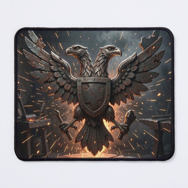 Item preview, Ancient Industrial Style Iron Eagle Emblem with Flying Sparks designed and sold by TaBogroupsRed.