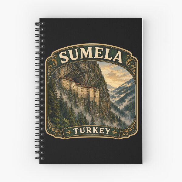 Item preview, Sumela Monastery Vintage Travel Badge | Trabzon Turkey Cliffside Monastery Sticker designed and sold by DreamPaw Studio.