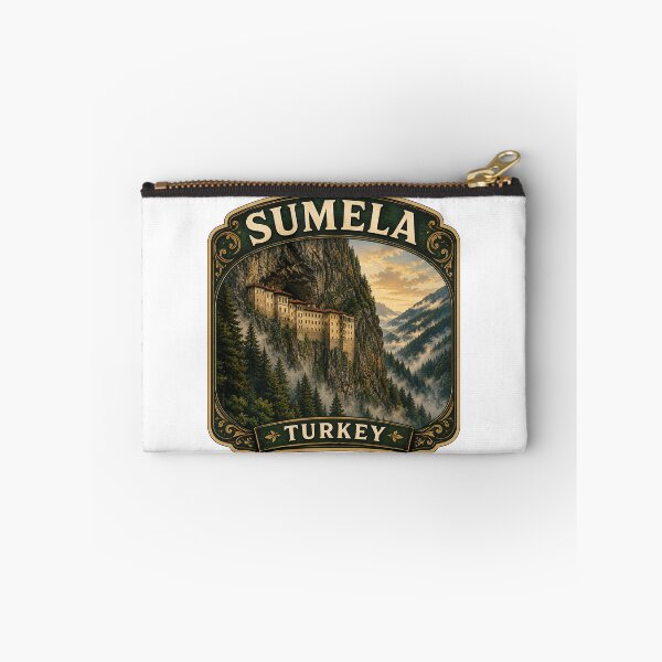 Item preview, Sumela Monastery Vintage Travel Badge | Trabzon Turkey Cliffside Monastery Sticker designed and sold by DreamPaw Studio.